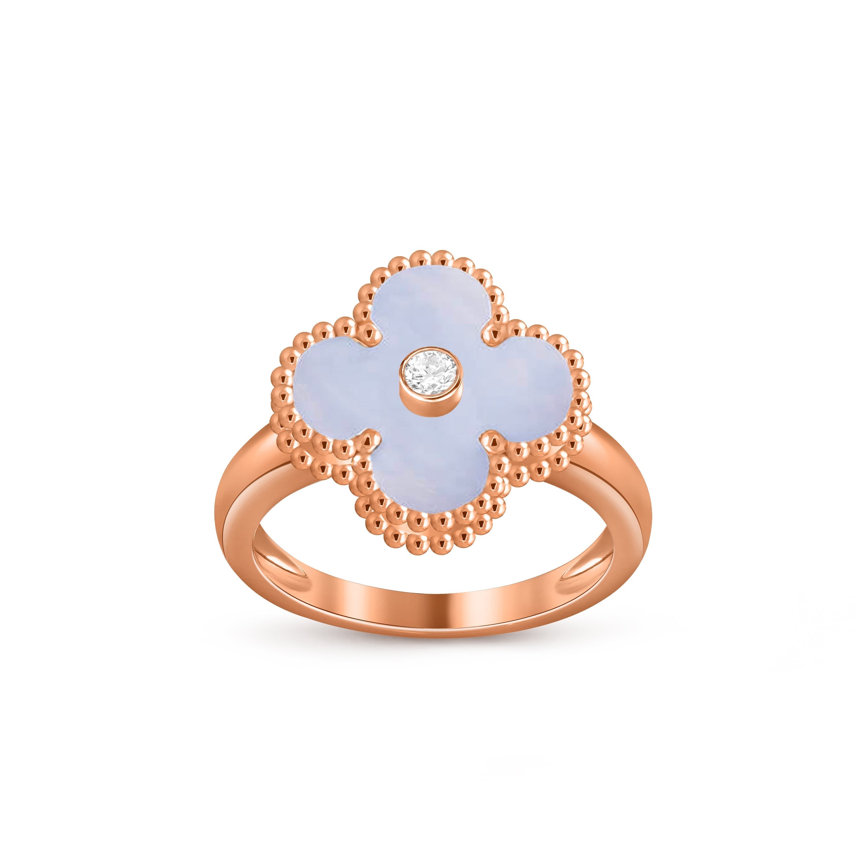 Lucky Clover Diamant-Akzent Roségoldring – Luxuriöse Edelsteinkollektion