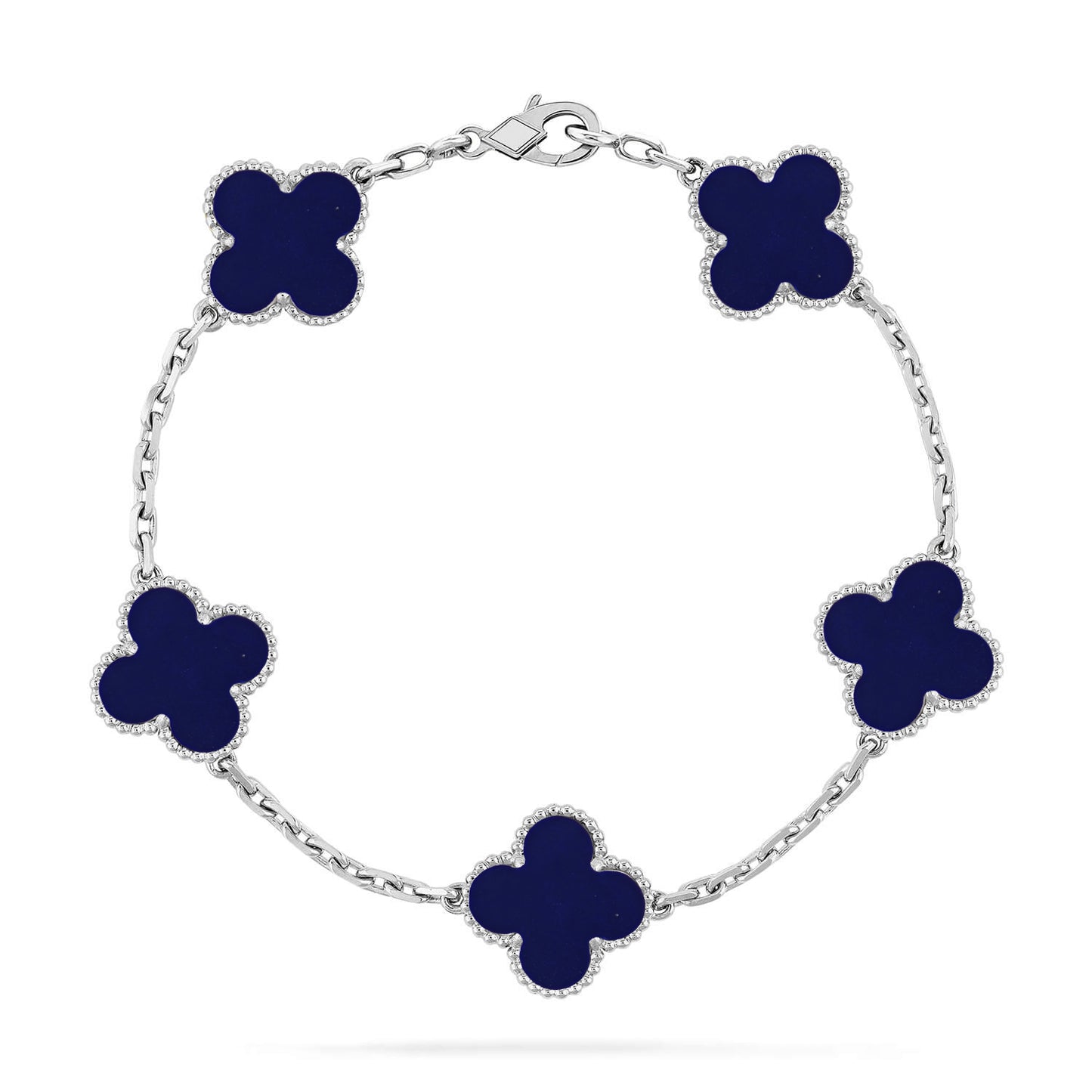 Lucky Clover Armband mit 5 Motiven - Lapislazuli Kollektion