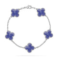Lucky Clover 5-Motif Bracelet - Blue Larimar Collection