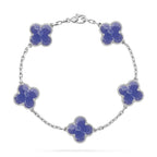 Lucky Clover 5-Motif Bracelet - Blue Larimar Collection
