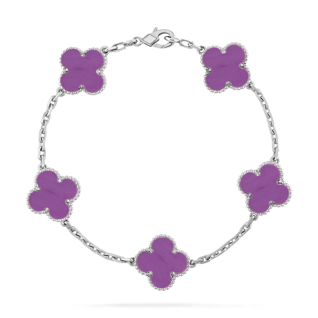 Lucky Clover 5-Motif Bracelet - Violet Collection