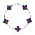 Glücksklee-Armband mit 5 Motiven – Multi-Edelstein-Kollektion