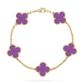 Lucky Clover 5-Motif Bracelet - Violet Collection