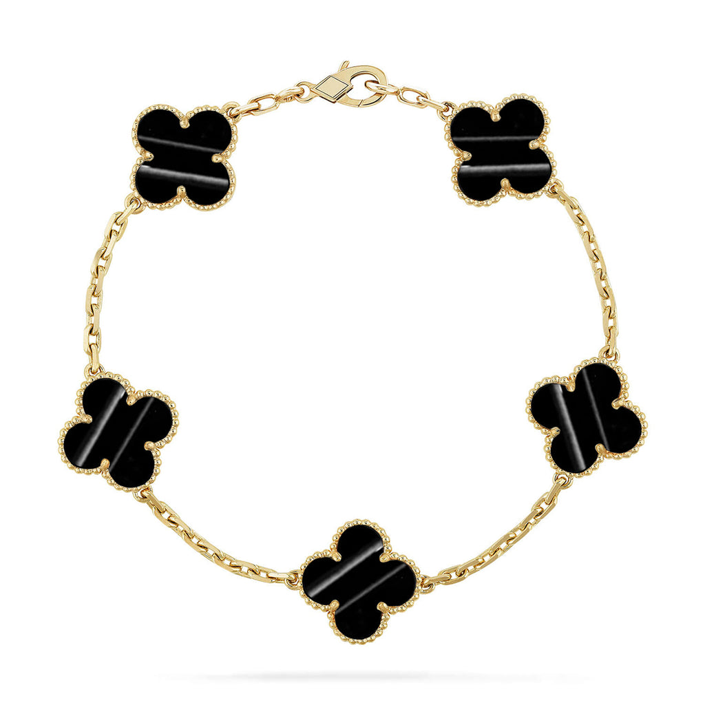 Lucky 5-Motif Clover Pulsar Resonance Bracelet - Natural Energy Gemstone