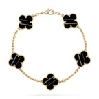 Lucky 5-Motif Clover Pulsar Resonance Bracelet - Natural Energy Gemstone
