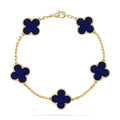Lucky Clover 5-Motif Bracelet - Lapis Lazuli Collection
