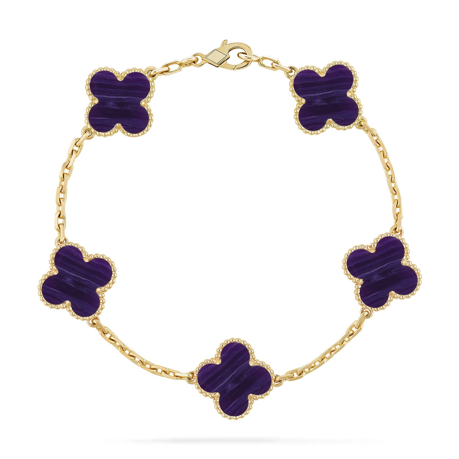 Lucky 5-Motif Clover Transformation Bracelet - Natural Charoite