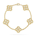 Lucky Clover 5-Motif Bracelet - Full-Diamond