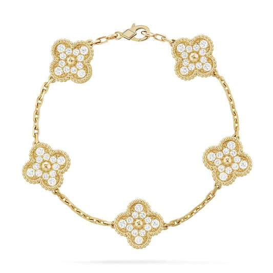 Armband Lucky Clover 5 Motive - Full-Diamond