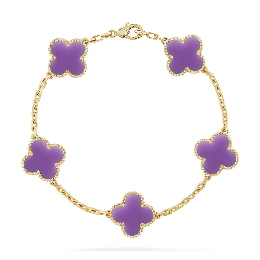 Lucky Clover Armband mit 5 Motiven – Lavender Kollektion