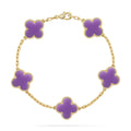 Lucky Clover Armband mit 5 Motiven – Lavender Kollektion
