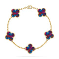 Glücksklee-Armband mit 5 Motiven – Multi-Edelstein-Kollektion