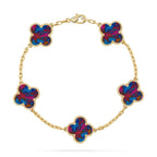 Glücksklee-Armband mit 5 Motiven – Multi-Edelstein-Kollektion