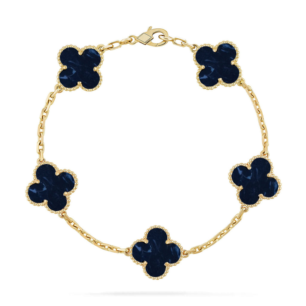 Lucky Clover 5-Motif Bracelet - Pietersite Collection