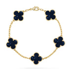 Lucky Clover 5-Motif Bracelet - Pietersite Collection