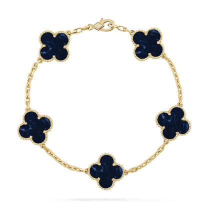 Lucky Clover 5-Motif Bracelet - Pietersite Collection