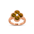 Glücksklee-Ringkollektion aus Roségold mit Diamantakzent