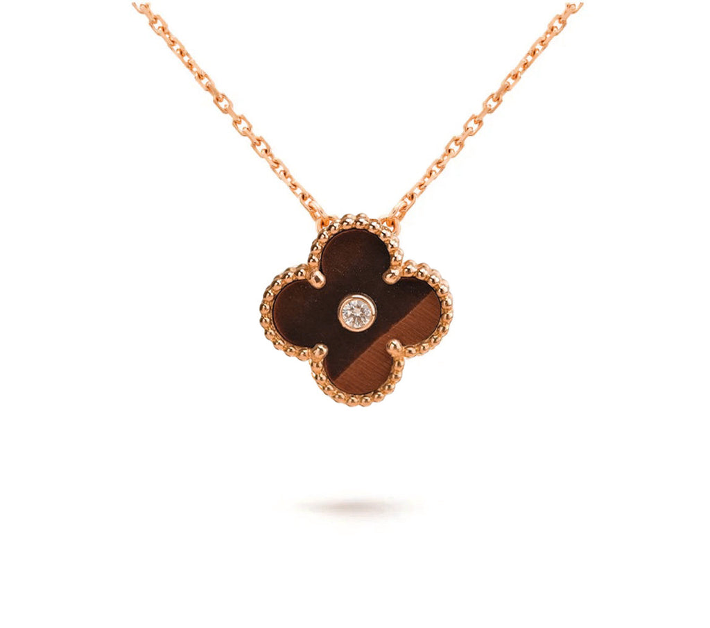 15mm Clover Flower Diamond Pendant Necklace Collection