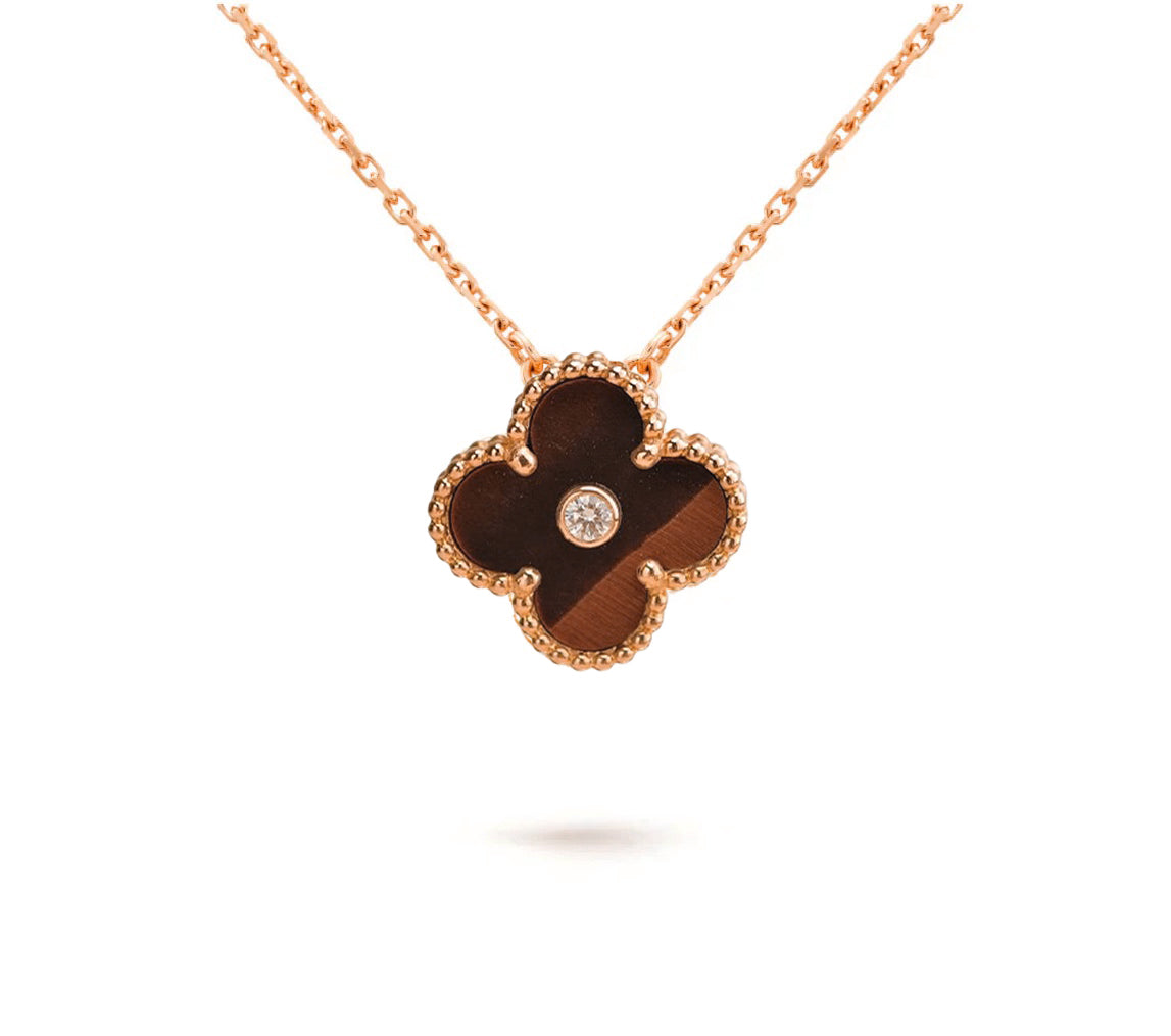 15mm Clover Flower Diamond Pendant Necklace Collection