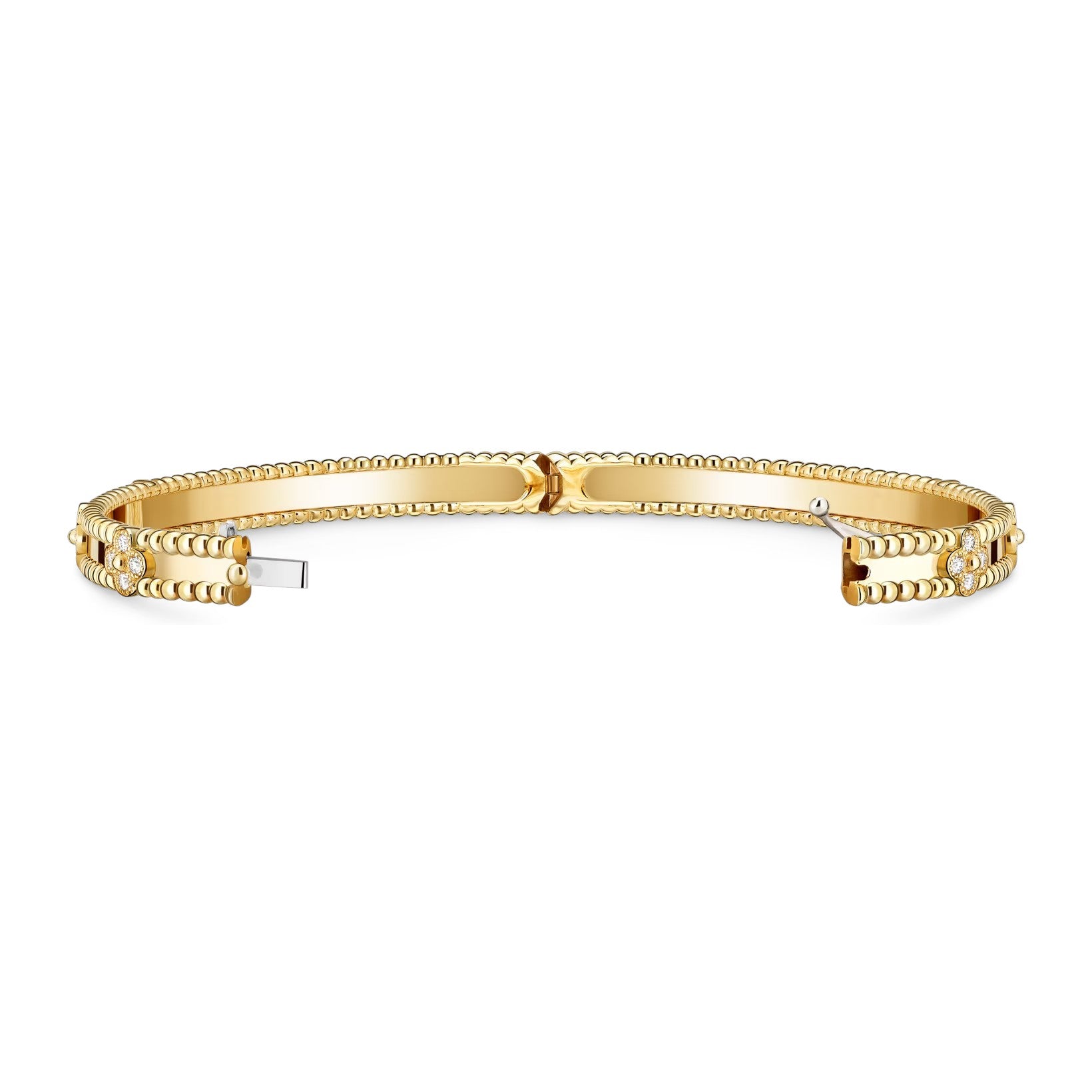 Slim Kaleidoscope Bangle Bracelet - Delicate Clover Motif