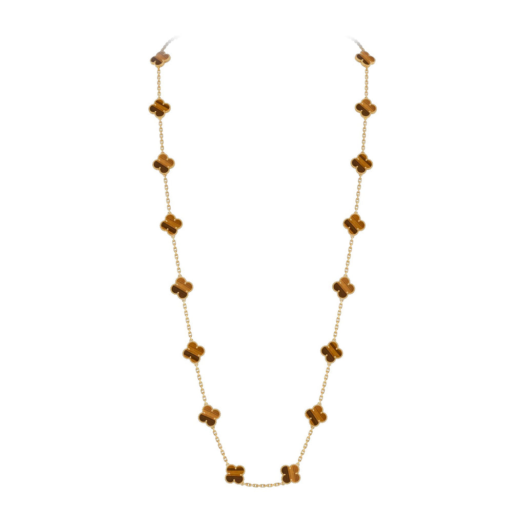 Klassische 20-Motiv Kleeblatt-Halskette Gold-Kollektion