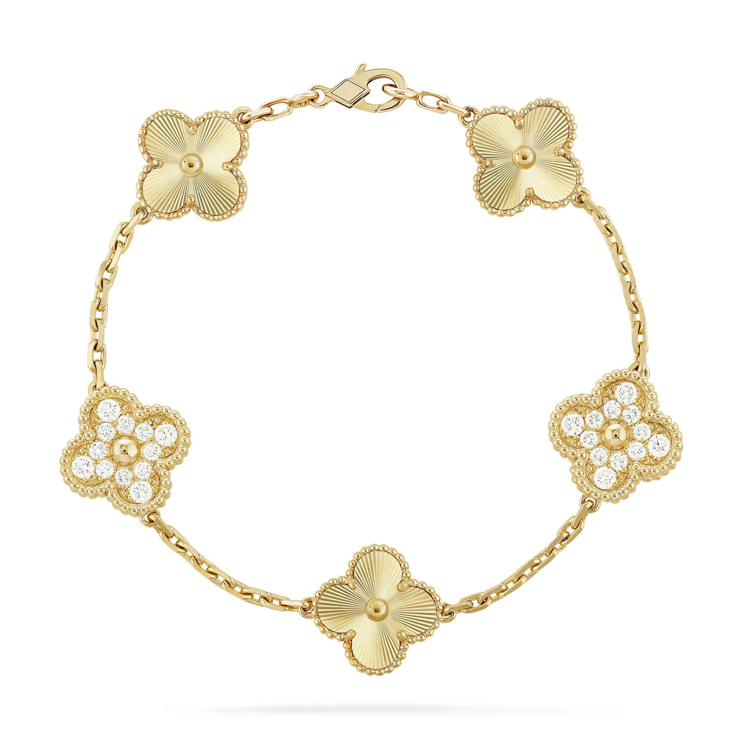 Lucky 5-Motif Clover Radiant Aura Bracelet - Laser
