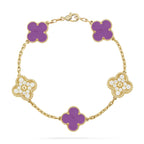 Lucky Clover 5-Motif Bracelet - Violet Collection
