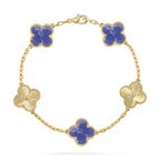 Lucky Clover 5-Motif Bracelet - Blue Larimar Collection