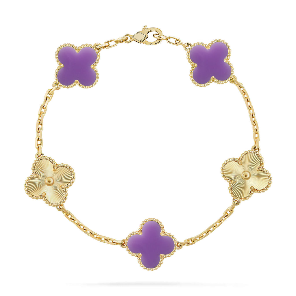 Lucky Clover Armband mit 5 Motiven – Lavender Kollektion