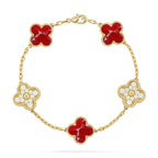 Armband Glücksklee 5 Motive – Kollektion Roter Larimar