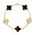 Lucky 5-Motif Clover Pulsar Resonance Bracelet - Natural Energy Gemstone