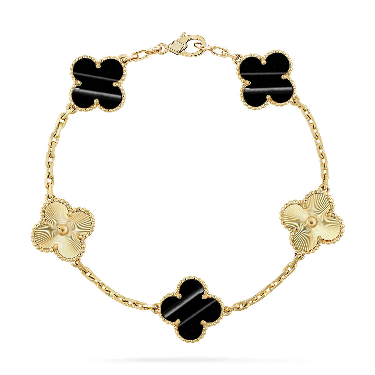 Lucky 5-Motif Clover Pulsar Resonance Bracelet - Natural Energy Gemstone