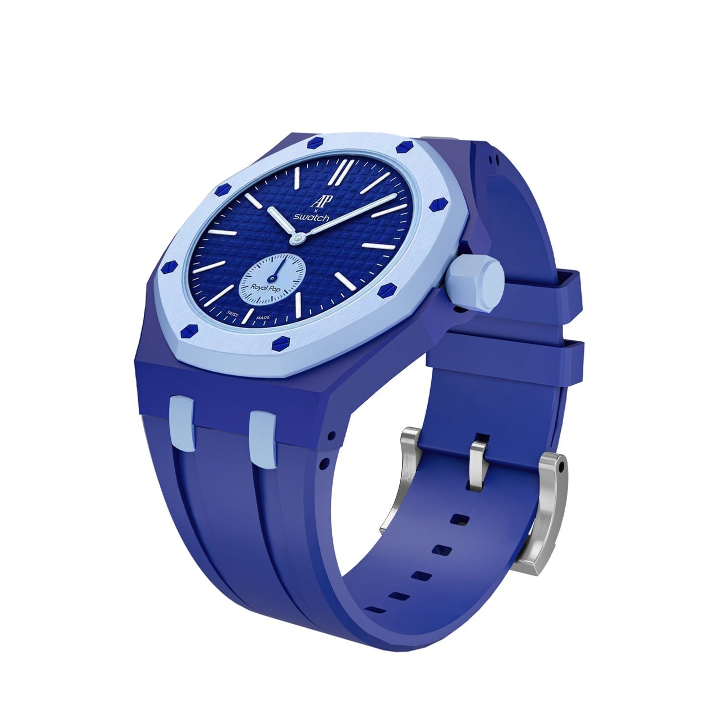 オーク・ポップ限定 ダークブルー＆ライトブルー シリコンストラップ