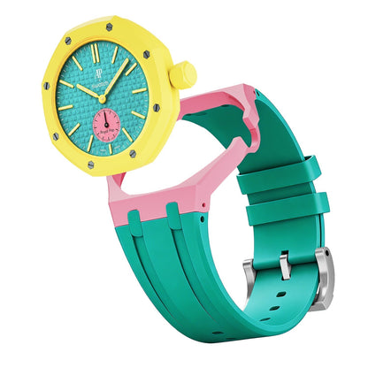 Oak Pop Exklusives rosa-grünes Silikonarmband