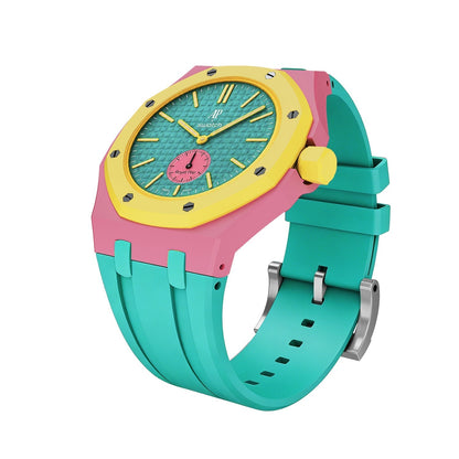 Oak Pop Exklusives rosa-grünes Silikonarmband