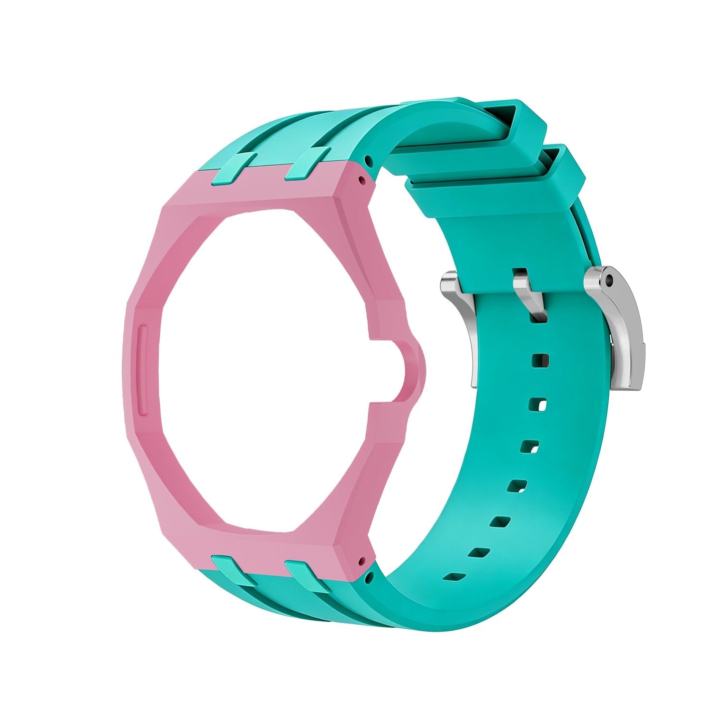 Oak Pop Exklusives rosa-grünes Silikonarmband