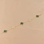 Lucky Clover 5-Motif Bracelet - Malachite Collection