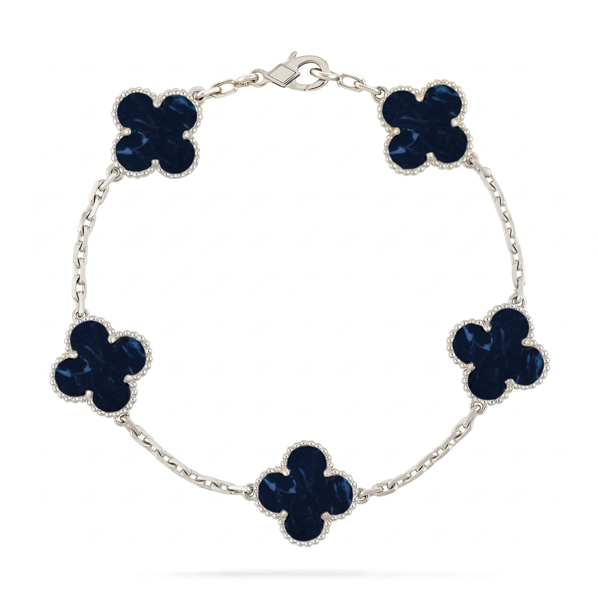 Lucky 5-Motif Clover Prosperity Bracelet - Natural Pietersite Gemstone