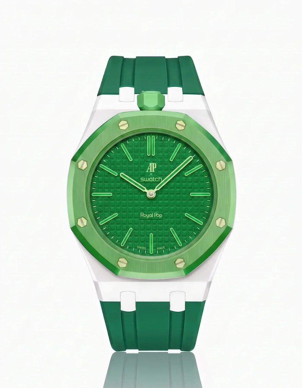 Silicone Strap & Case  Royal Pop Green Eight(Customize  Colors)