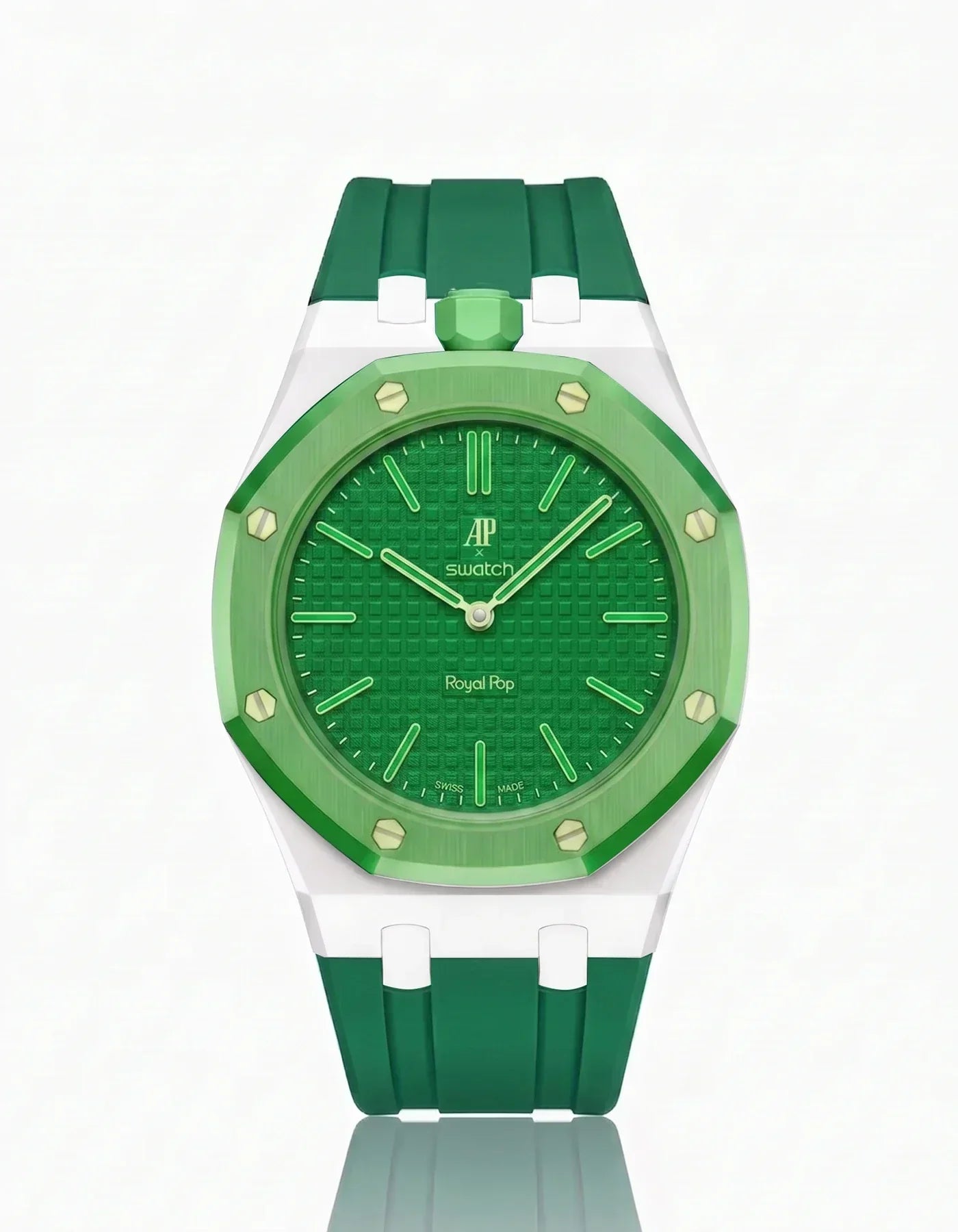 Silicone Strap & Case  Royal Pop Green Eight(Customize  Colors)