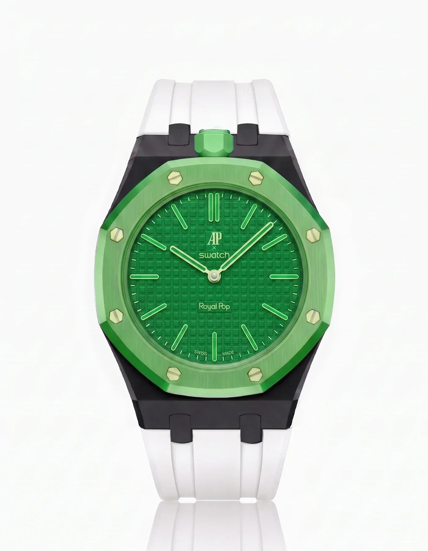 Silicone Strap & Case  Royal Pop Green Eight(Customize  Colors)