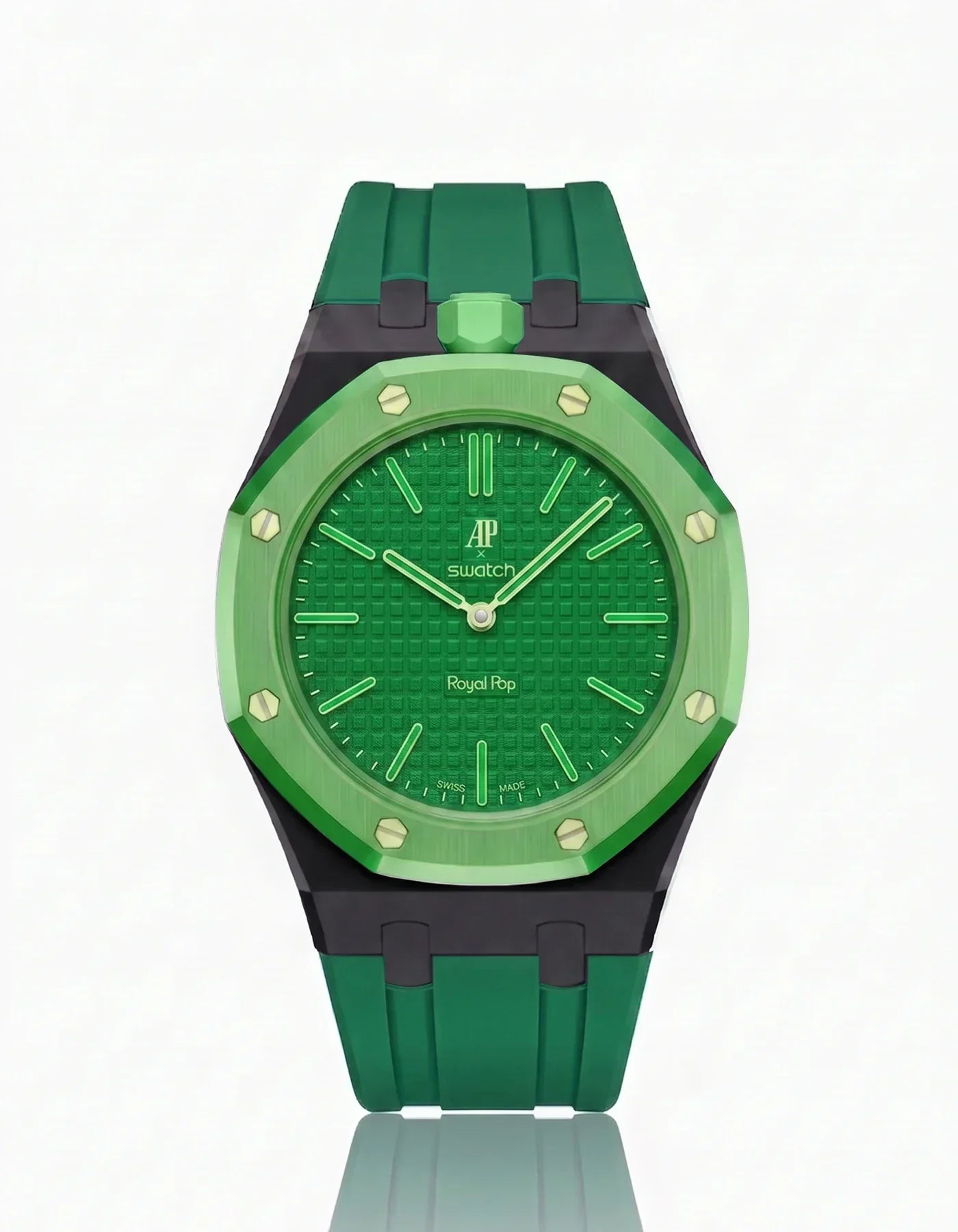 Silicone Strap & Case  Royal Pop Green Eight(Customize  Colors)