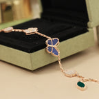 Spring Enchantment Butterfly & Floral Charm Bracelet
