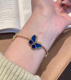 Spring Enchantment Butterfly & Floral Charm Bracelet