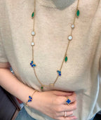 Glücklicher Frühlings-Schmetterlings- und Blumen-Statement-Halskette – Florales Design mit 15 Motiven