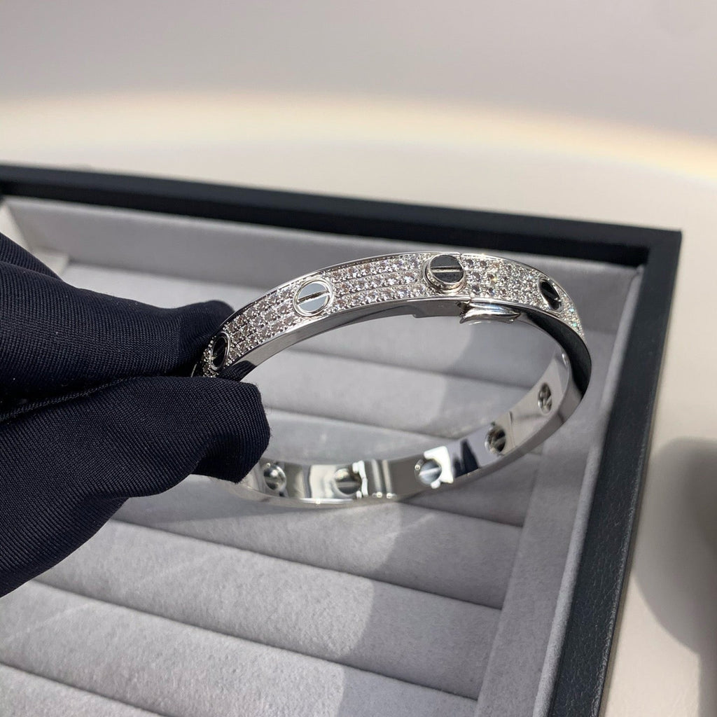 Classic 6.1mm Love Bangle - Diamond Pavé & Black Ceramic