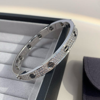 Classic 6.1mm Love Bangle - Diamond Pavé & Black Ceramic