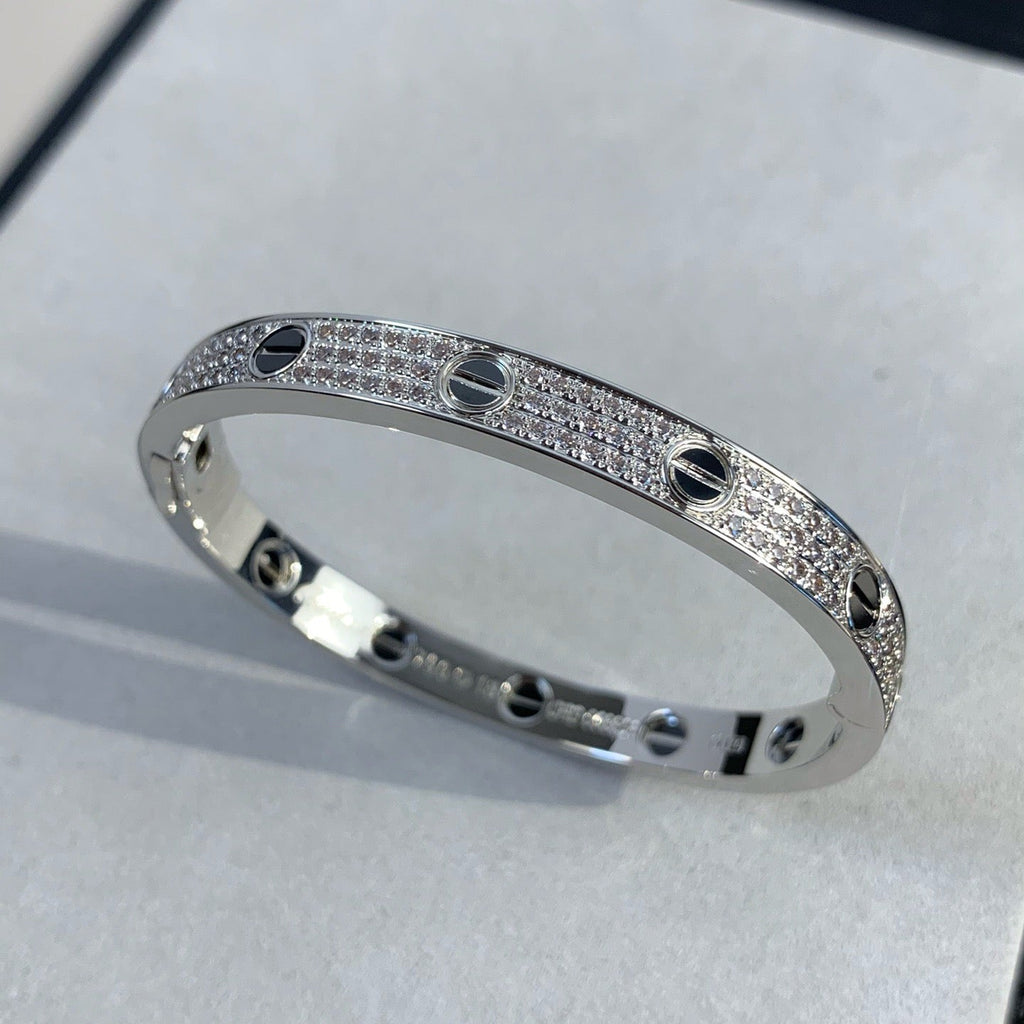 Classic 6.1mm Love Bangle - Diamond Pavé & Black Ceramic