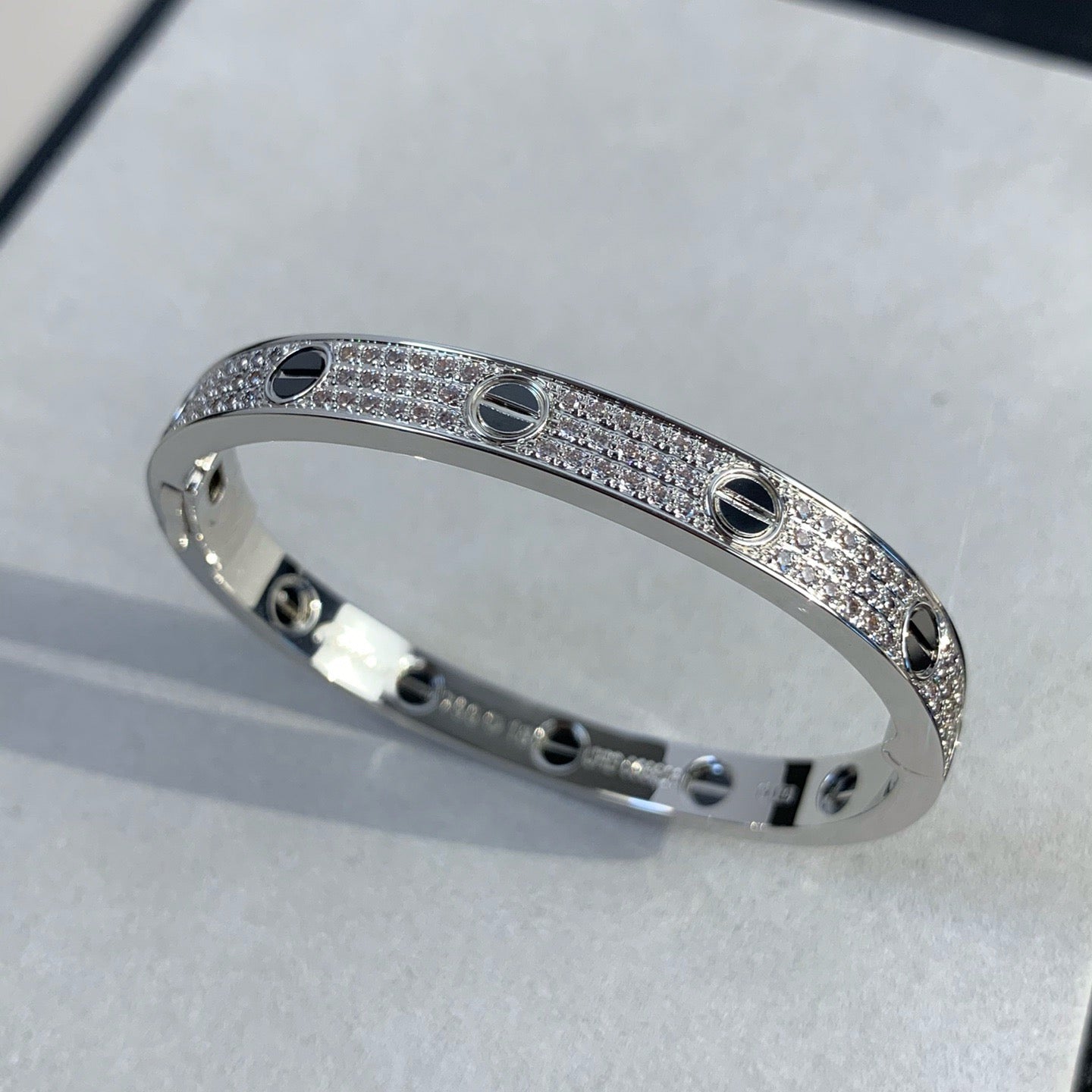 Classic 6.1mm Love Bangle - Diamond Pavé & Black Ceramic