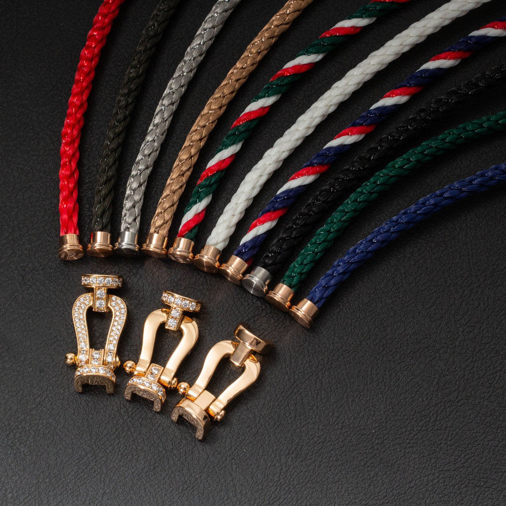 FORCE Großes Hufeisen-Halbdiamantarmband – Gold